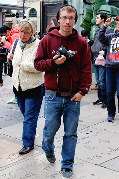A man with his camera was caught in the moment before taking his photo